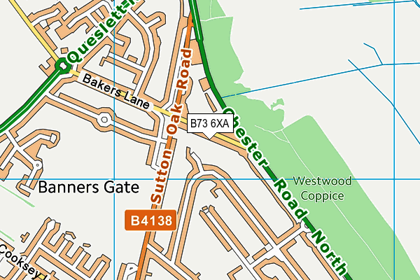 B73 6XA map - OS VectorMap District (Ordnance Survey)