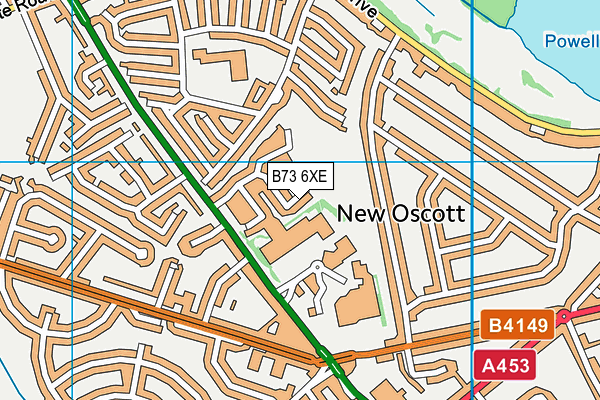 B73 6XE map - OS VectorMap District (Ordnance Survey)