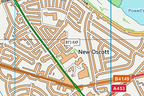 B73 6XF map - OS VectorMap District (Ordnance Survey)