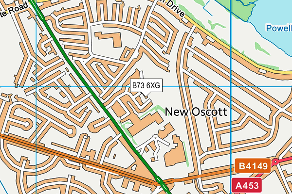 B73 6XG map - OS VectorMap District (Ordnance Survey)