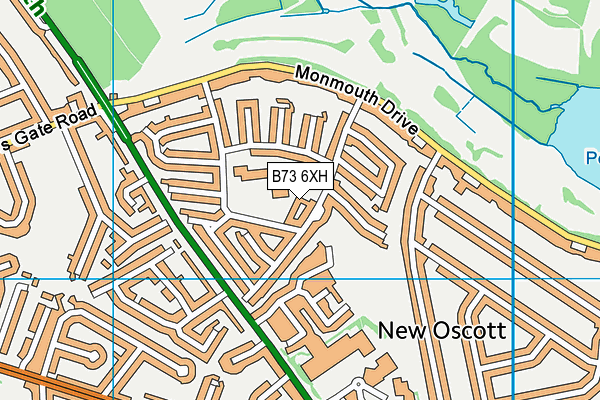 B73 6XH map - OS VectorMap District (Ordnance Survey)