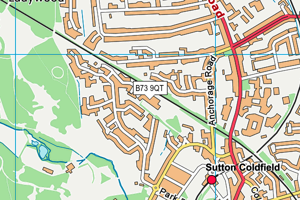 B73 9QT map - OS VectorMap District (Ordnance Survey)