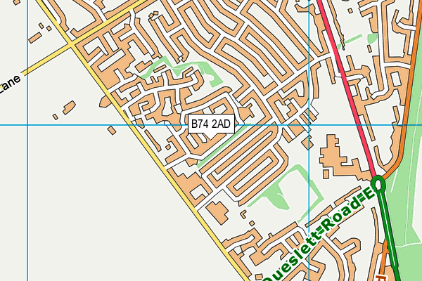 B74 2AD map - OS VectorMap District (Ordnance Survey)