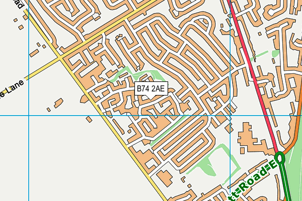 B74 2AE map - OS VectorMap District (Ordnance Survey)