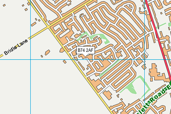 B74 2AF map - OS VectorMap District (Ordnance Survey)