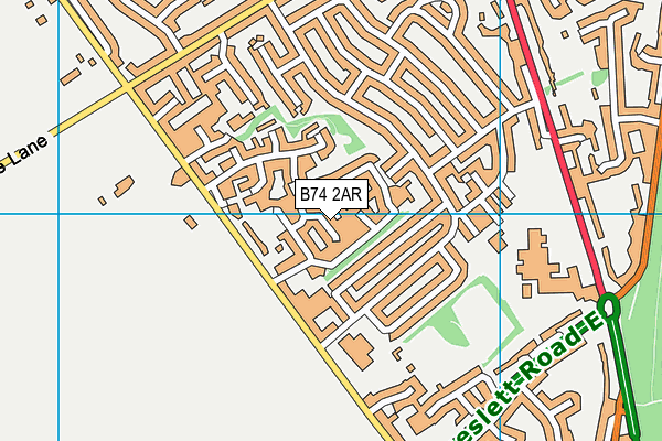 B74 2AR map - OS VectorMap District (Ordnance Survey)