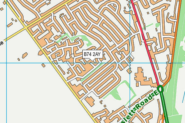 B74 2AY map - OS VectorMap District (Ordnance Survey)