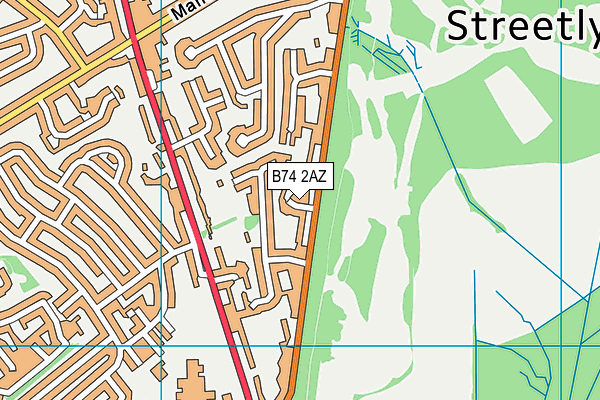 B74 2AZ map - OS VectorMap District (Ordnance Survey)