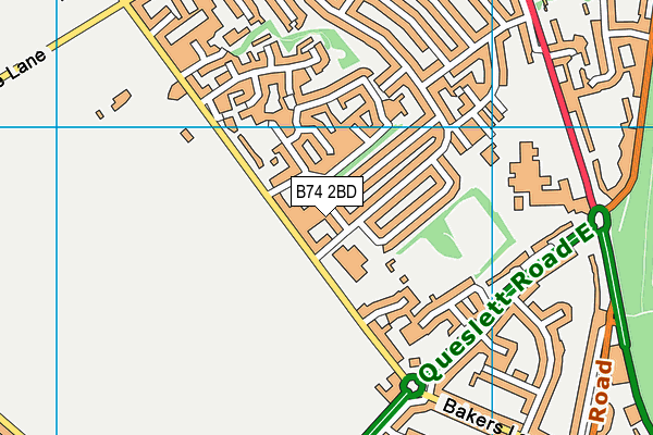 B74 2BD map - OS VectorMap District (Ordnance Survey)