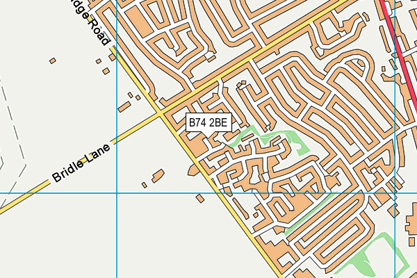 B74 2BE map - OS VectorMap District (Ordnance Survey)