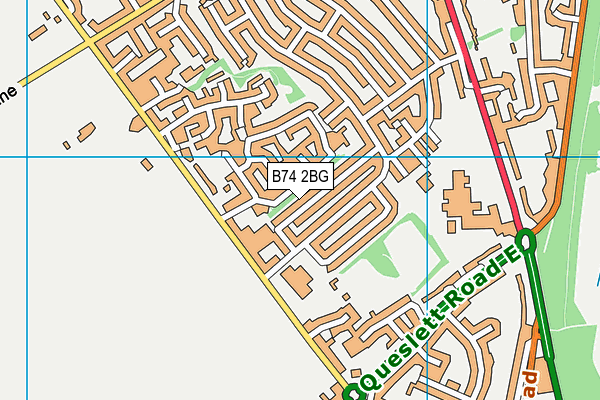 B74 2BG map - OS VectorMap District (Ordnance Survey)