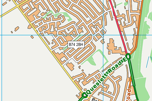 B74 2BH map - OS VectorMap District (Ordnance Survey)