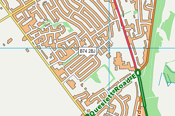B74 2BJ map - OS VectorMap District (Ordnance Survey)