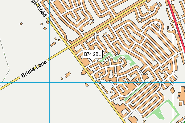 B74 2BL map - OS VectorMap District (Ordnance Survey)