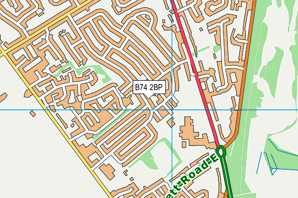 B74 2BP map - OS VectorMap District (Ordnance Survey)