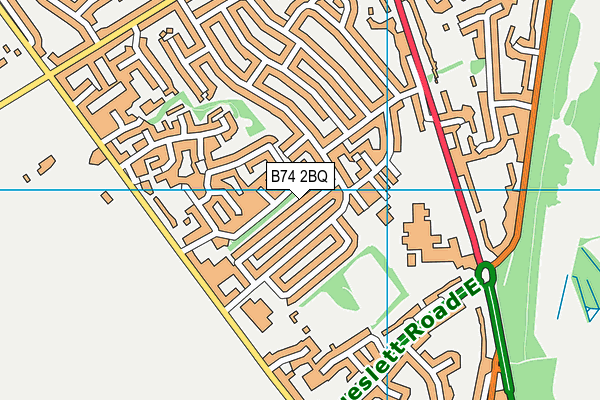 B74 2BQ map - OS VectorMap District (Ordnance Survey)