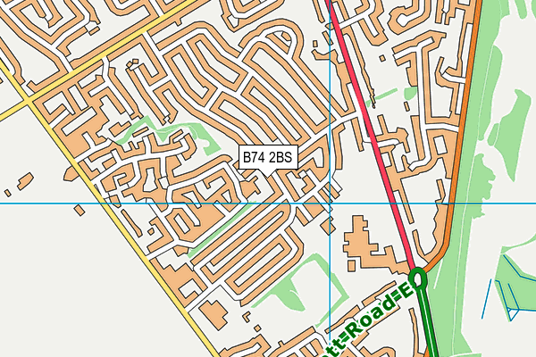 B74 2BS map - OS VectorMap District (Ordnance Survey)