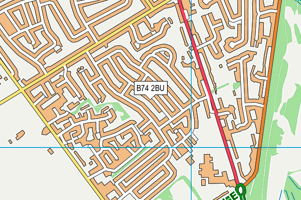 B74 2BU map - OS VectorMap District (Ordnance Survey)