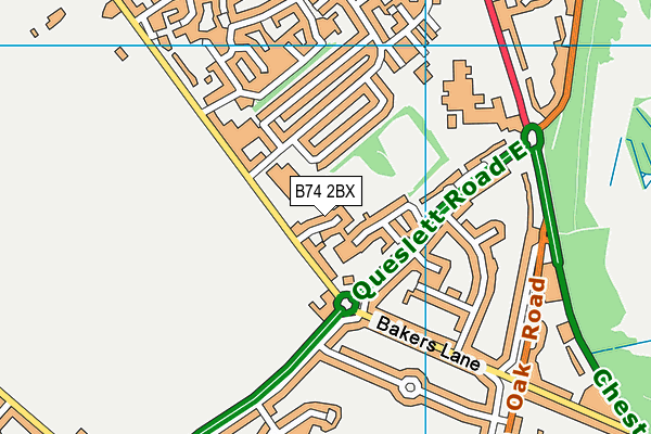B74 2BX map - OS VectorMap District (Ordnance Survey)
