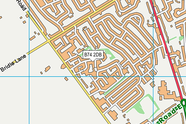 B74 2DB map - OS VectorMap District (Ordnance Survey)