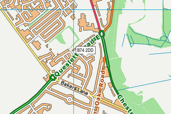 B74 2DD map - OS VectorMap District (Ordnance Survey)