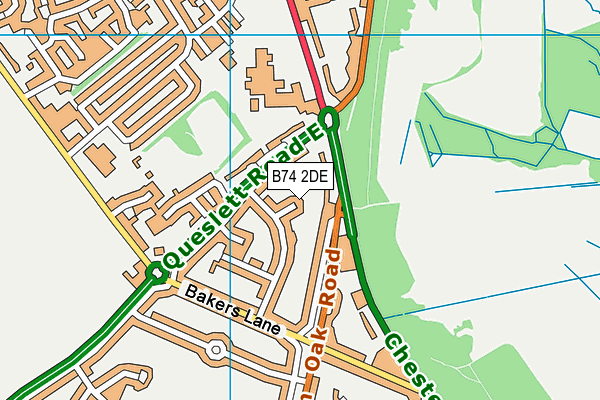 B74 2DE map - OS VectorMap District (Ordnance Survey)