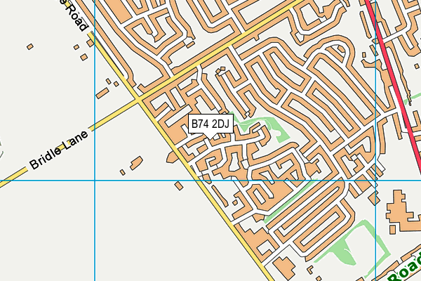 B74 2DJ map - OS VectorMap District (Ordnance Survey)