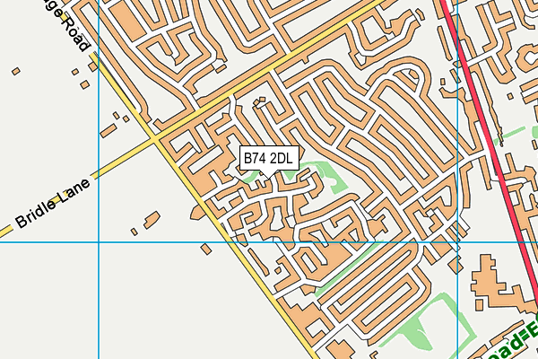 B74 2DL map - OS VectorMap District (Ordnance Survey)