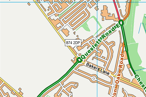 B74 2DP map - OS VectorMap District (Ordnance Survey)