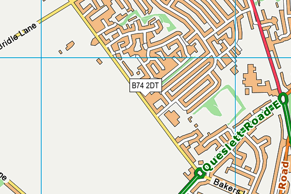 B74 2DT map - OS VectorMap District (Ordnance Survey)