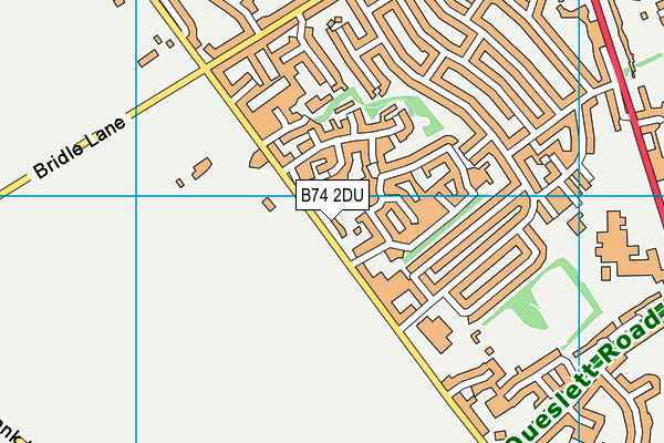 B74 2DU map - OS VectorMap District (Ordnance Survey)