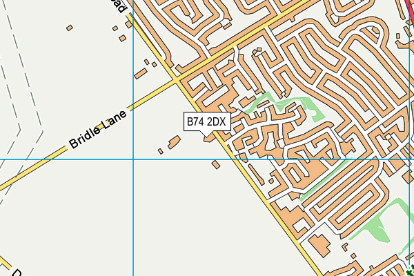 B74 2DX map - OS VectorMap District (Ordnance Survey)