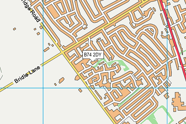 B74 2DY map - OS VectorMap District (Ordnance Survey)