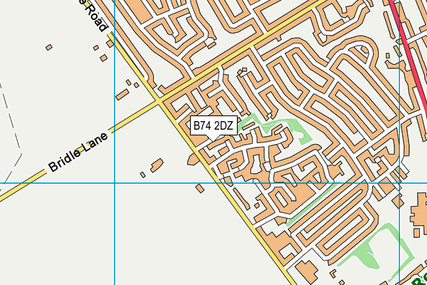 B74 2DZ map - OS VectorMap District (Ordnance Survey)