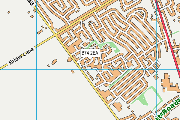 B74 2EA map - OS VectorMap District (Ordnance Survey)