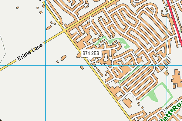 B74 2EB map - OS VectorMap District (Ordnance Survey)