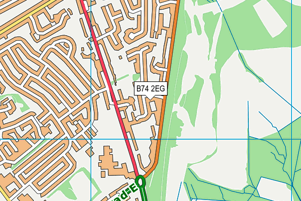B74 2EG map - OS VectorMap District (Ordnance Survey)