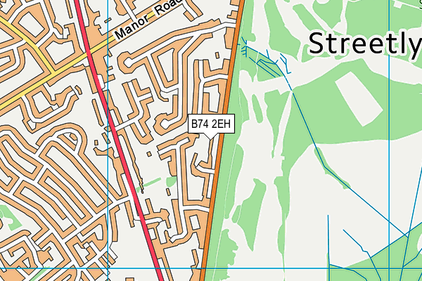 B74 2EH map - OS VectorMap District (Ordnance Survey)