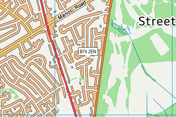 B74 2EN map - OS VectorMap District (Ordnance Survey)