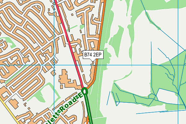 B74 2EP map - OS VectorMap District (Ordnance Survey)
