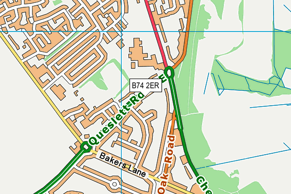 B74 2ER map - OS VectorMap District (Ordnance Survey)