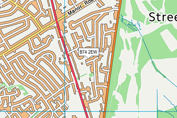 B74 2EW map - OS VectorMap District (Ordnance Survey)