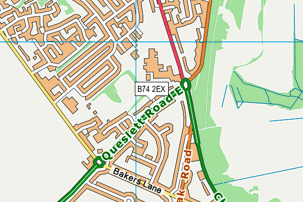 The Streetly Academy map (B74 2EX) - OS VectorMap District (Ordnance Survey)