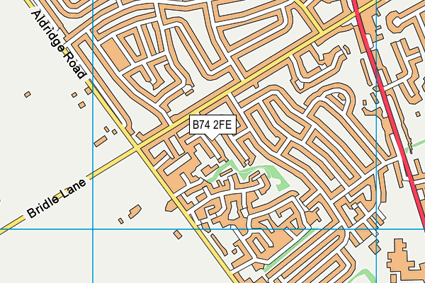 B74 2FE map - OS VectorMap District (Ordnance Survey)