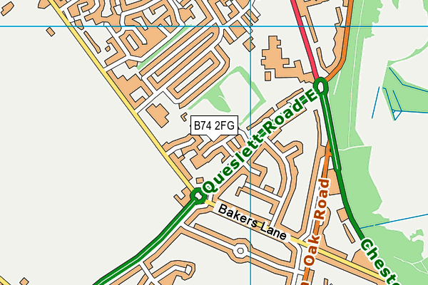 B74 2FG map - OS VectorMap District (Ordnance Survey)