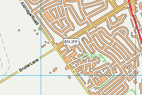 B74 2FP map - OS VectorMap District (Ordnance Survey)