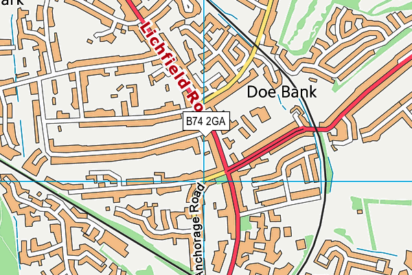 B74 2GA map - OS VectorMap District (Ordnance Survey)