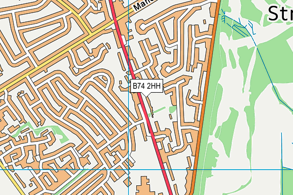 B74 2HH map - OS VectorMap District (Ordnance Survey)
