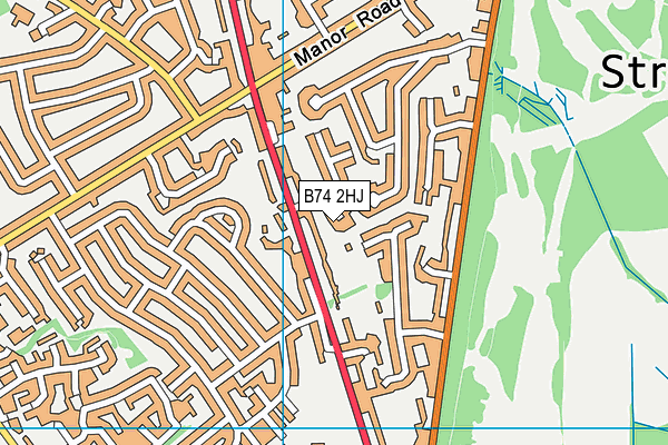B74 2HJ map - OS VectorMap District (Ordnance Survey)
