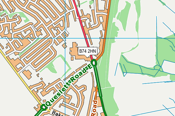 B74 2HN map - OS VectorMap District (Ordnance Survey)